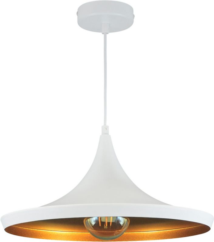 Lampa wisząca Modern 1 x 60 W E27 biało-złota