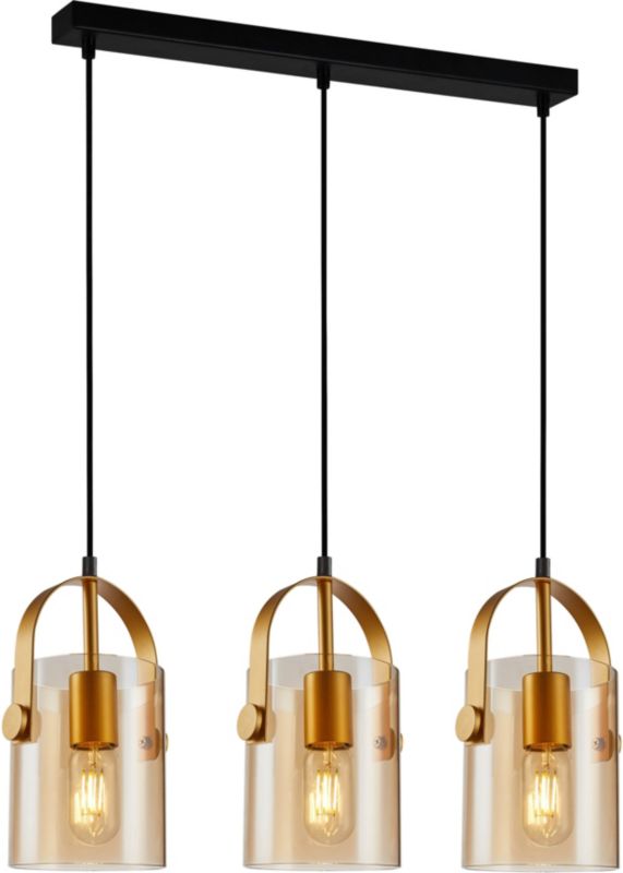 Lampa wisząca Nanesma 3 x 40 W E27 złota/amber