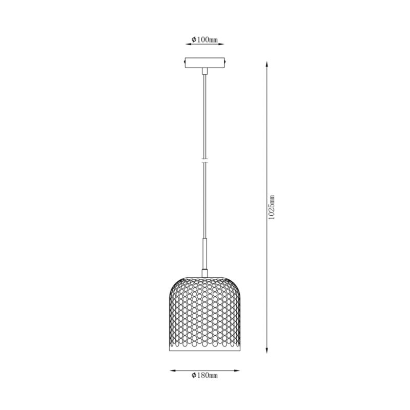 Lampa wisząca Renti 1 x E27 smoke