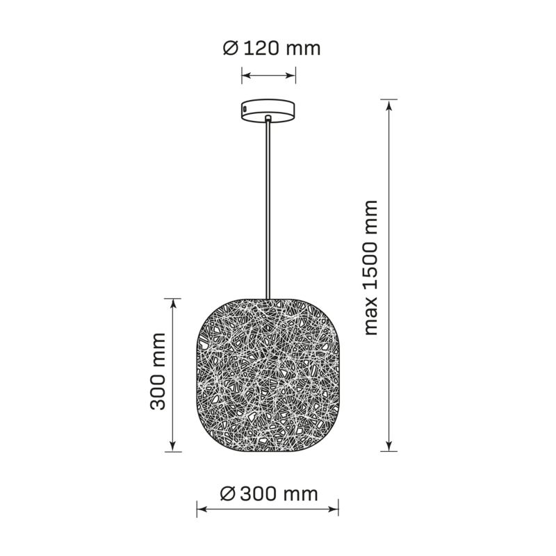 Lampa wisząca Sanico Iga 1-punktowa E27 beżowa