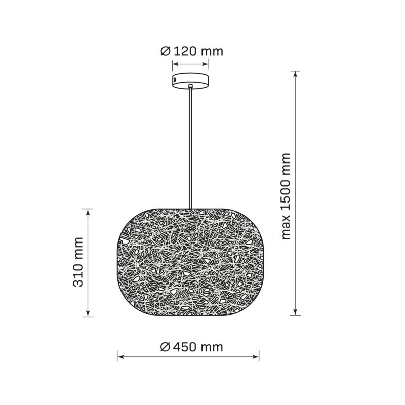 Lampa wisząca Sanico Monica 1 punktowa E27 beżowa