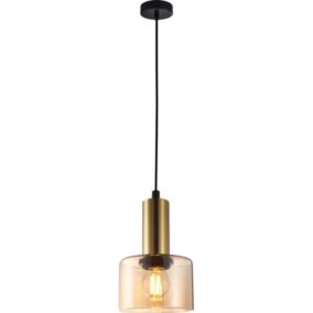 Lampa wisząca Santia 1 x 40 W E27 brązowa/amber