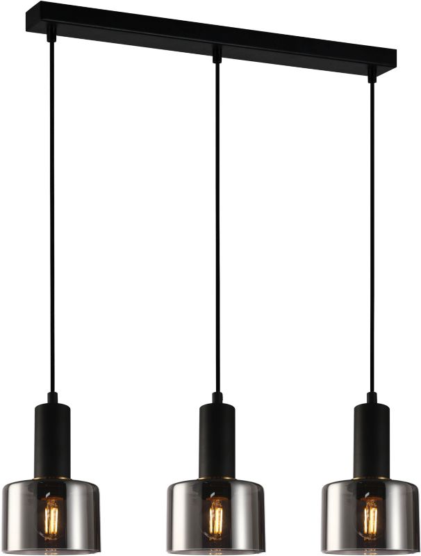 Lampa wisząca Santia 3 x 40 W E27 czarna/brązowa