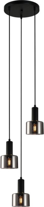 Lampa wisząca Santia 3 x 40 W E27 na listwie okrągłej czarna/brązowa