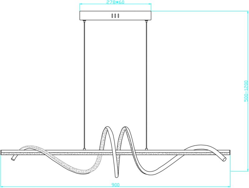 Lampa wisząca Serpent 2880 lm 3000 - 4000 K czarna