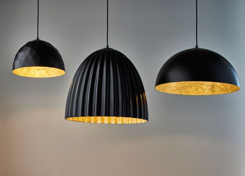 Lampa wisząca Sfera 1-punktowa E27 czarna / złota