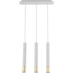Lampa wisząca Sopel grand 3-punktowa GU10 biała / złota