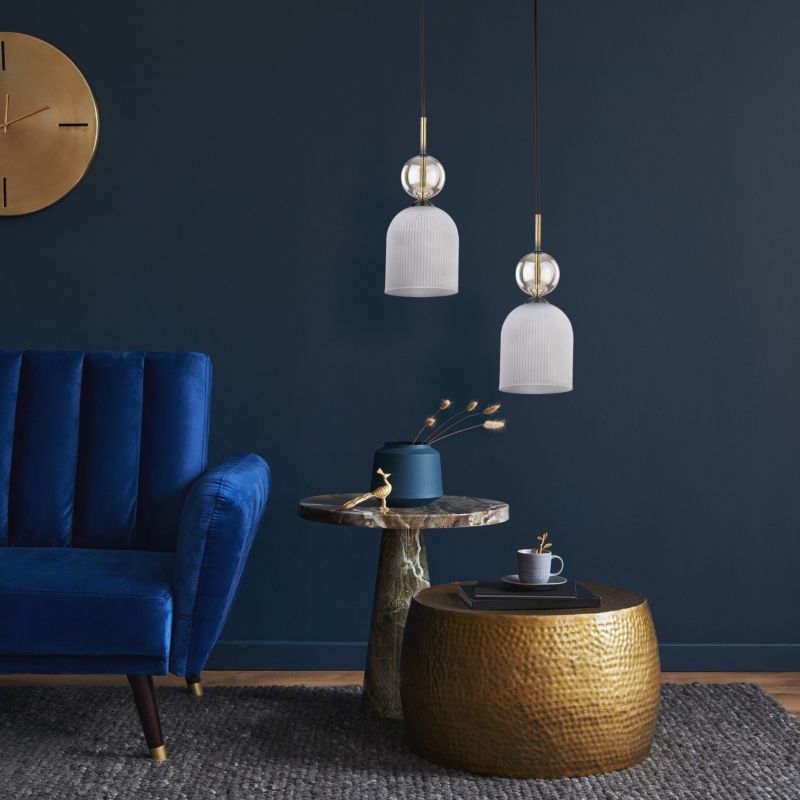 Lampa wisząca Sophia 1 x E14 cogniac biała
