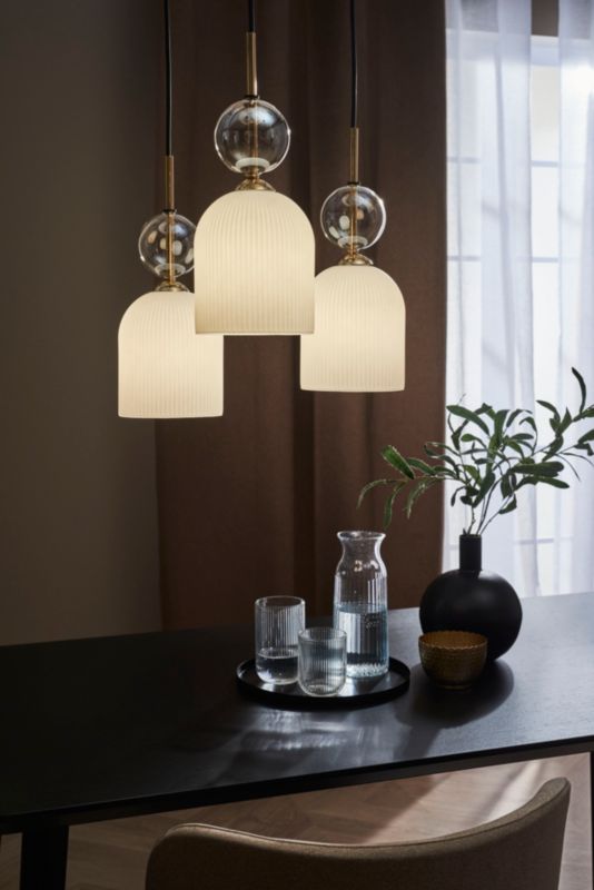 Lampa wisząca Sophia 3 x E14 cogniac biała