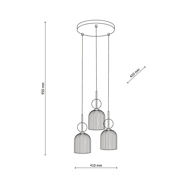 Lampa wisząca Sophia 3 x E14 cogniac biała