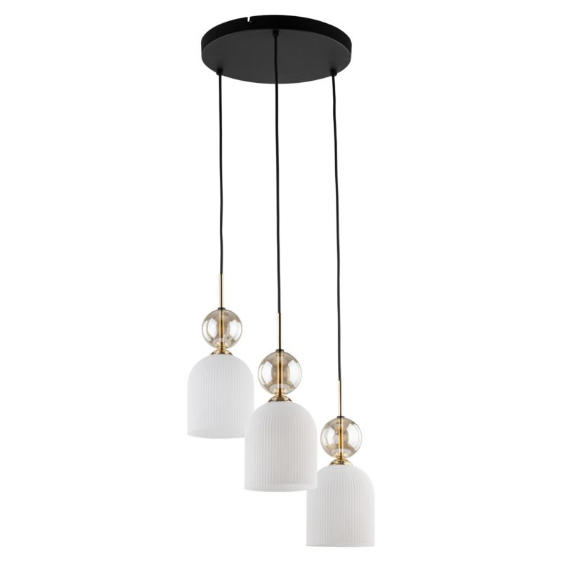 Lampa wisząca Sophia 3 x E14 cogniac biała