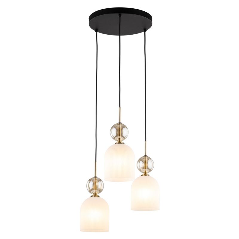Lampa wisząca Sophia 3 x E14 cogniac biała