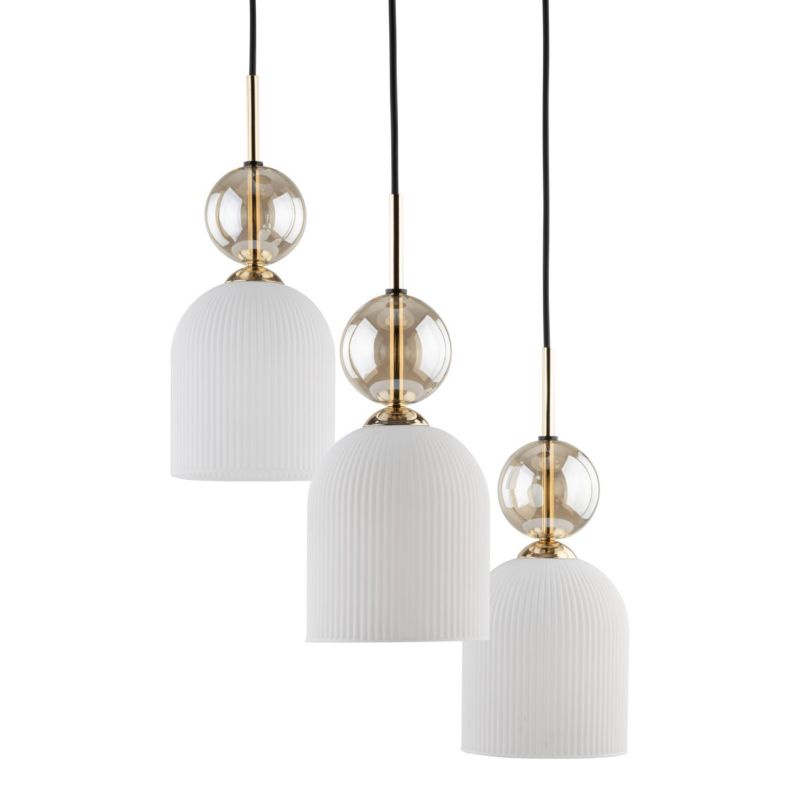 Lampa wisząca Sophia 3 x E14 cogniac biała