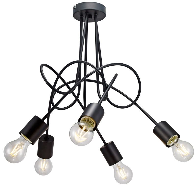 Lampa wisząca Tango 5 x 60 W E27 czarna
