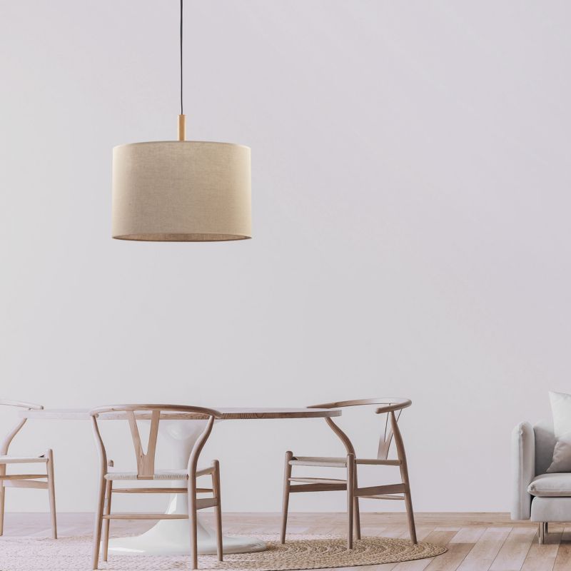 Lampa wisząca TK Lighting Deva 1 x E27 beżowa