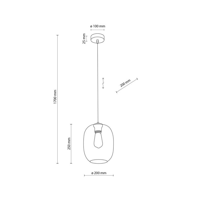 Lampa wisząca TK Lighting Elio 1 x E27 grafitowa