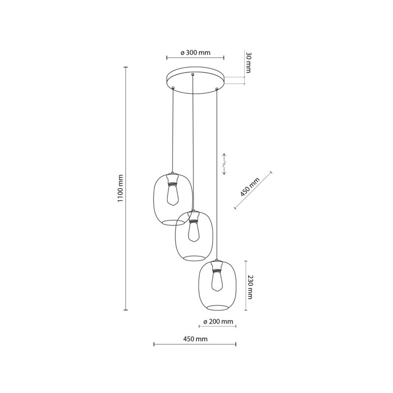 Lampa wisząca TK Lighting Elio 1 x E27 multikolor