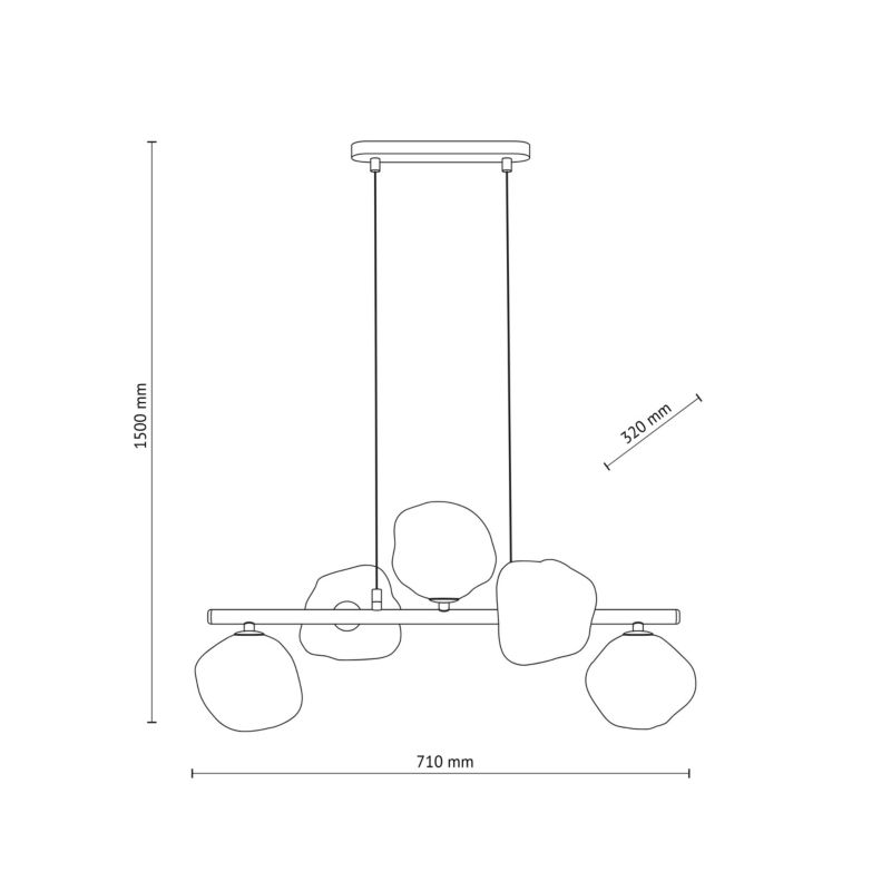 Lampa wisząca Tk Lighting Lava 5 x G9 brązowa