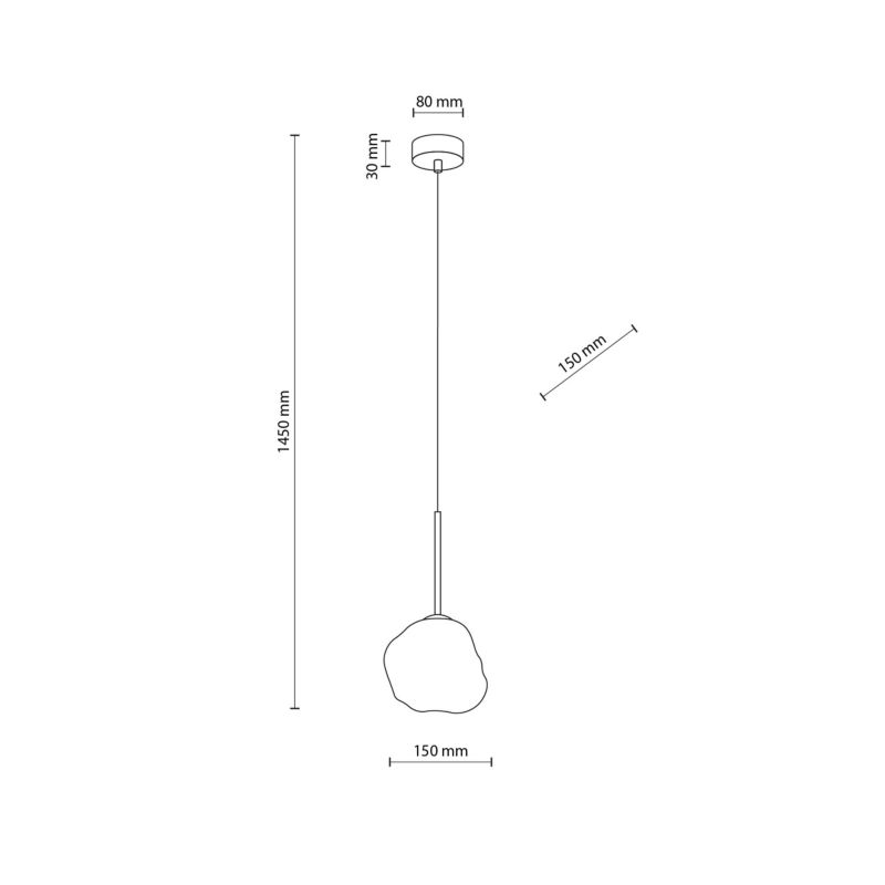 Lampa wisząca Tk Lighting Misty 1 x G9 biało-czarna