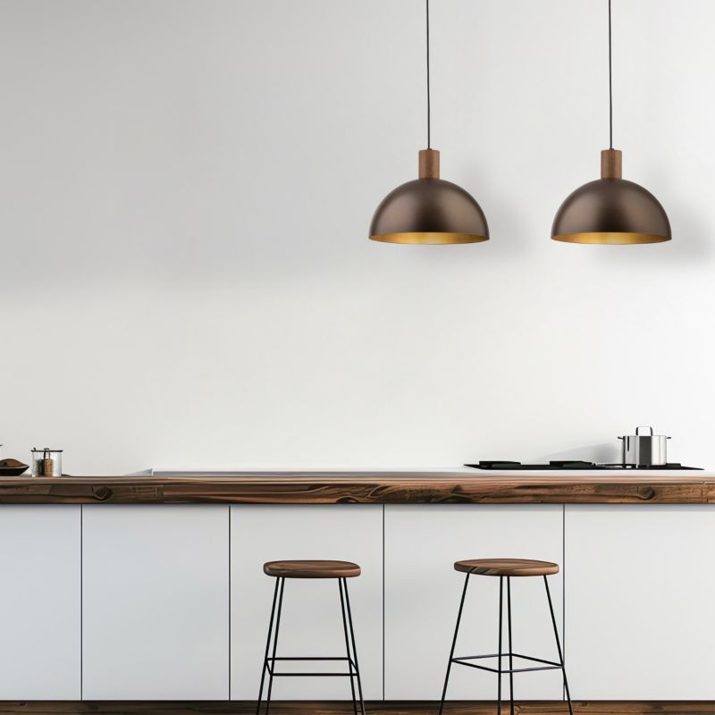 Lampa wisząca TK Lighting Oslo 1 x E27 brązowa