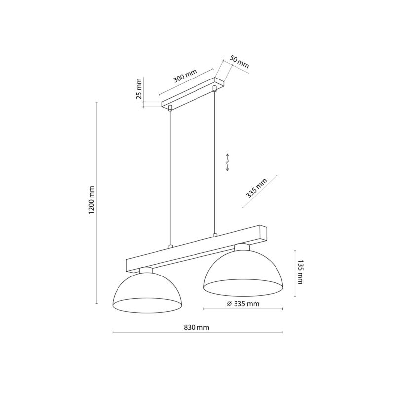 Lampa wisząca TK Lighting Oslo Sabia 2 x E27 beżowa