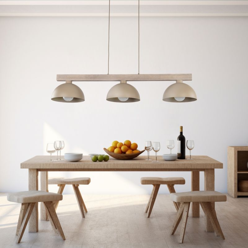 Lampa wisząca TK Lighting Oslo Sabia 3 x E27 beżowa