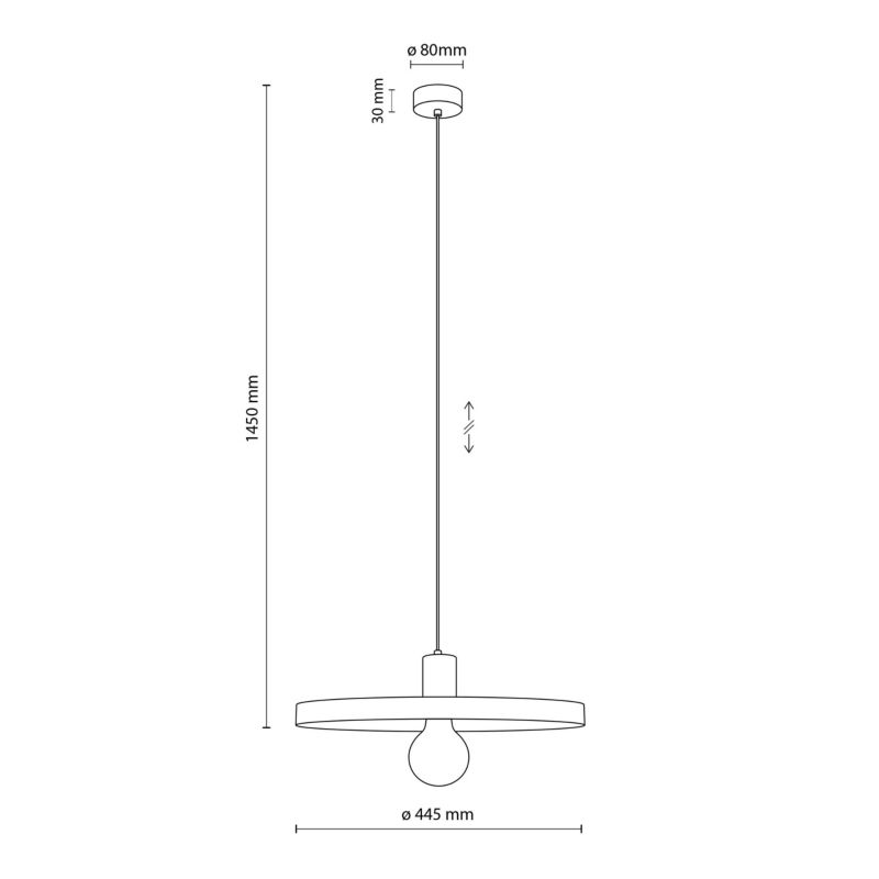 Lampa wisząca TK Lighting Sila Sabia 1 x E27 40 cm brązowa