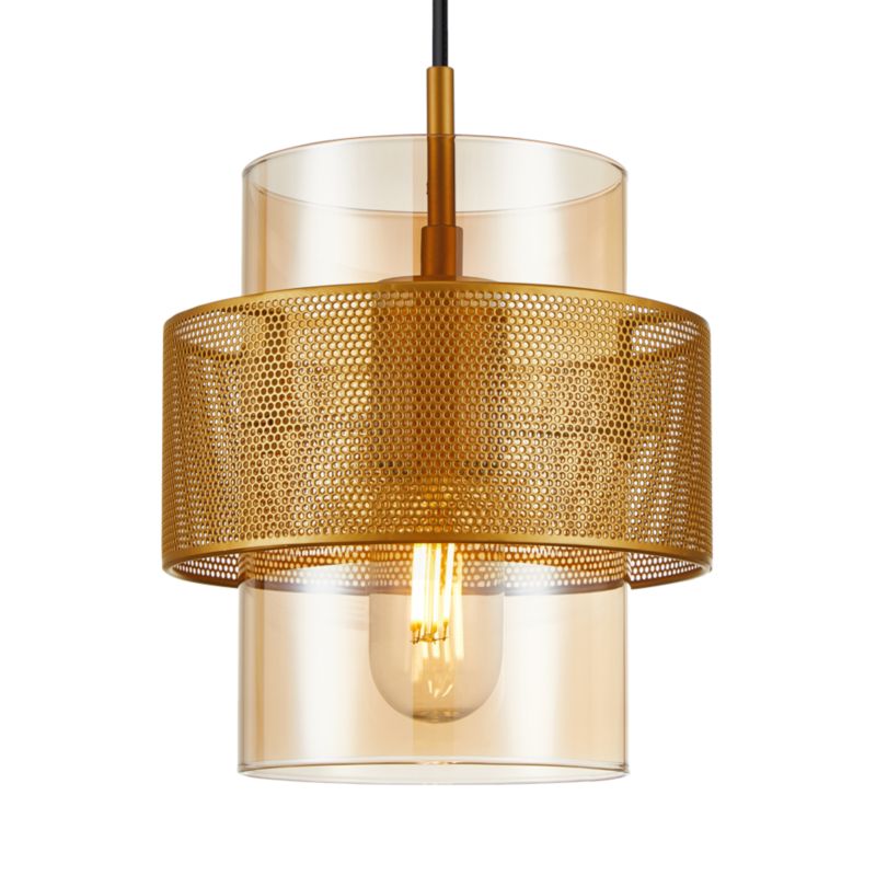 Lampa wisząca Vinoti 1 x E27 złota/amber