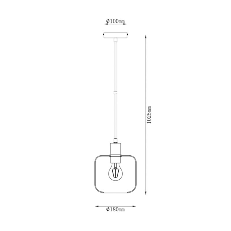 Lampa wisząca Zona 1 x E27 amber