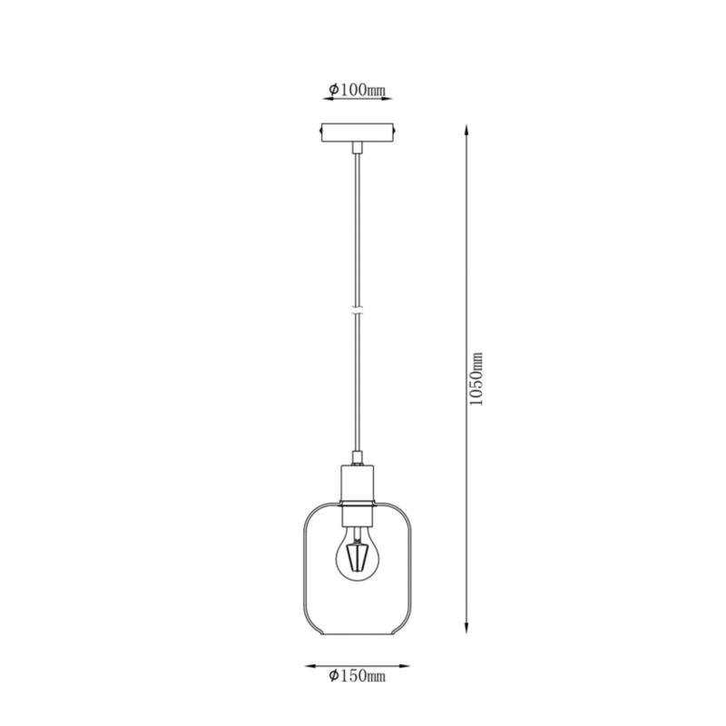 Lampa wisząca Zona 1 x E27 smoke