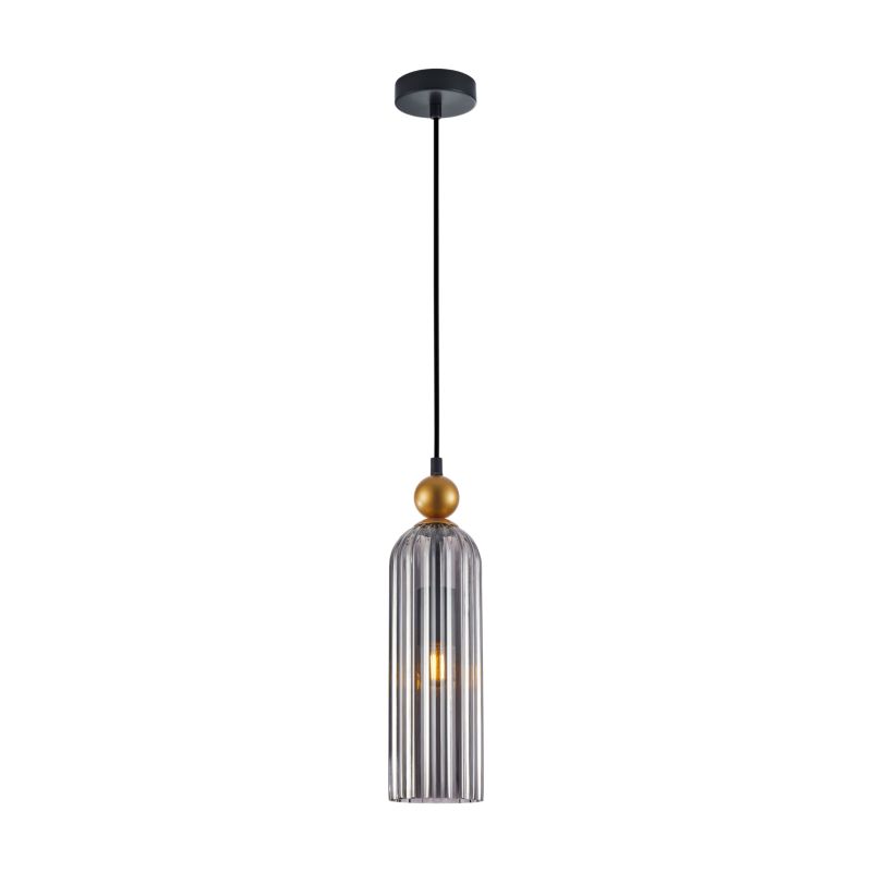 Lampa wiszca Levie 1 x E27 złota/smoky glass