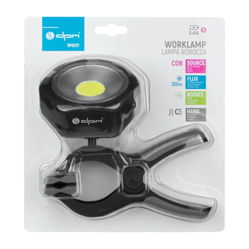 Lampa z uchwytem cęgowym DPM SP0221 220 lm