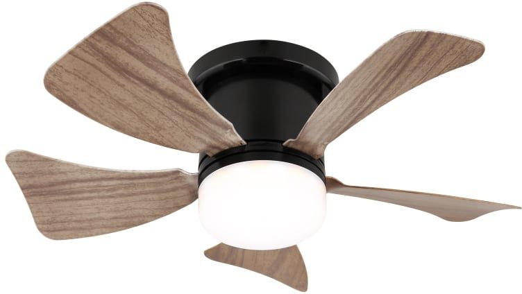Lampa z wentylatorem sufitowym Globo Lighting Hines z lampą LED 9W, czarny, drewno, 1 szt.