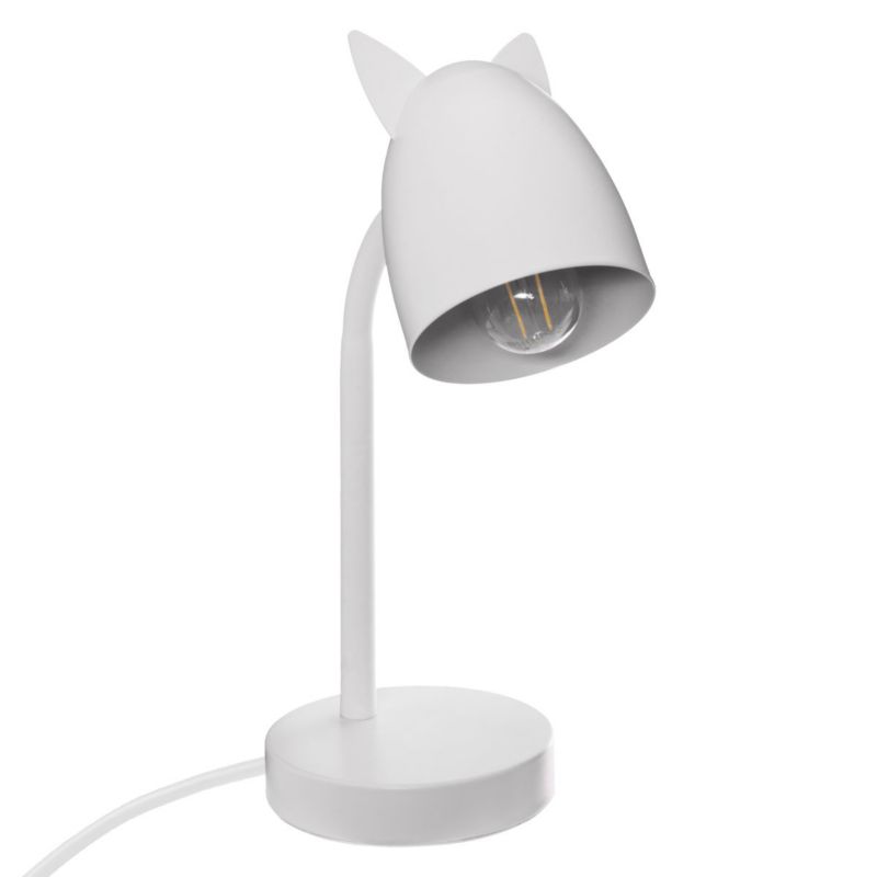 Lampka biurkowa Atmosphera z uszami biała metalowa 18x12,5x31 cm 1 szt.