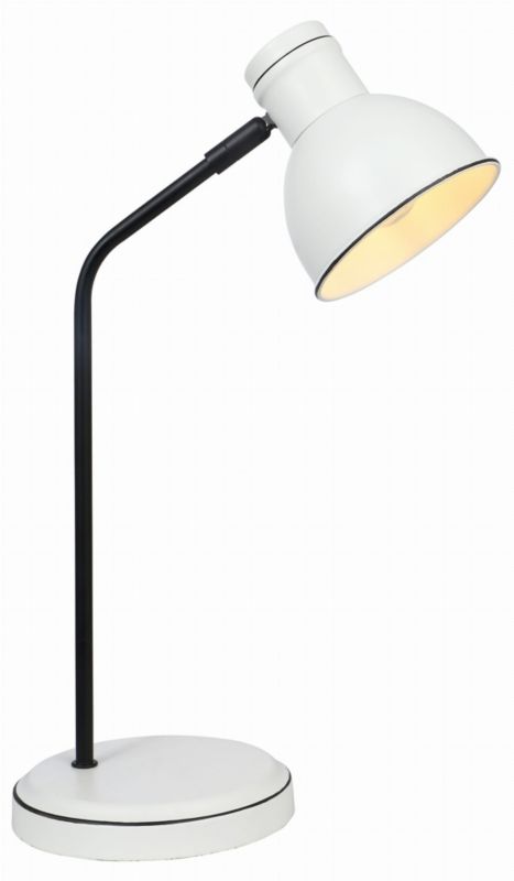 Lampka biurkowa Candellux Zumba biało-czarna  1 x E14 x 40W IP20 wym: 41 x 25 x 16 cm metal - 1 szt.