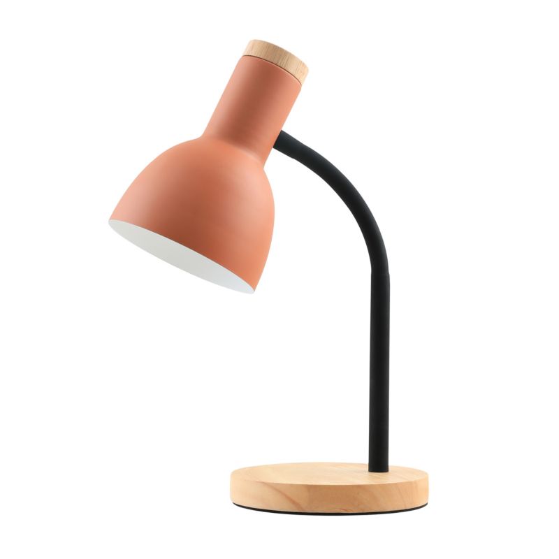 Lampka biurkowa drewniane elementy Italux Senza pomarańczowa LED 5W  IP20 - 1 szt.