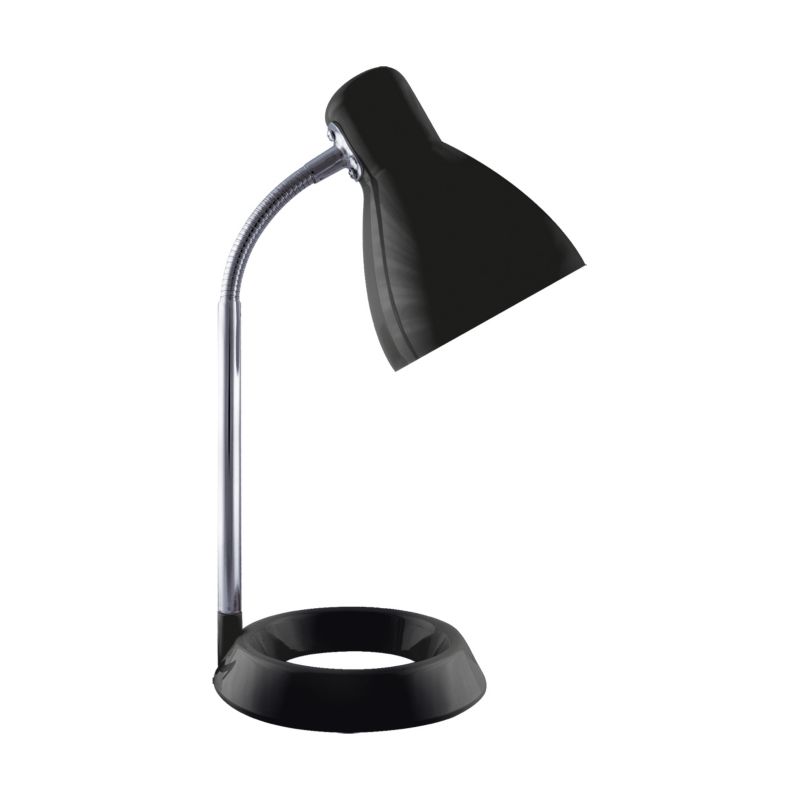 Lampka biurkowa elastyczne ramię okrągła podstawa Struhm KATI czarna-chromowana 1xE27x15W IP20 wym:39,5x15x15cm - 1 szt.