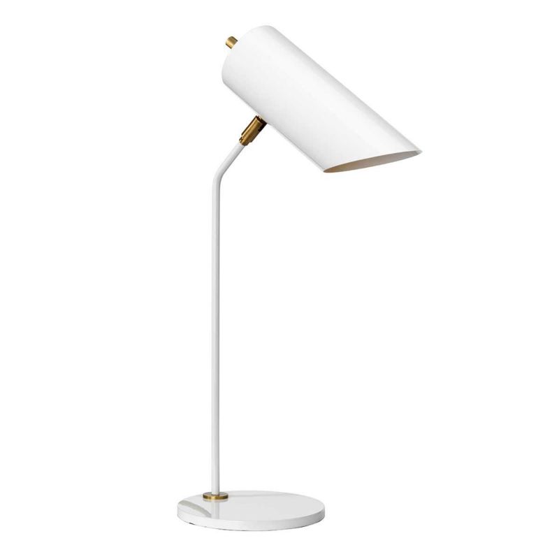 Lampka biurkowa Elstead Quinto biała postarzany mosiądz  1 x E27 x 8W IP20 wym: 57.5 x 17 x 31.1 cm metal - 1 szt.