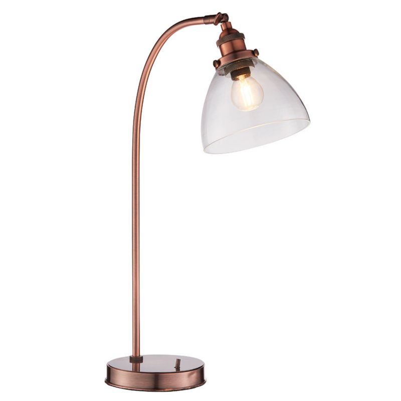 Lampka biurkowa  Endon HANSEN postarzana miedziana 1xE14x15W IP20 wym:53,3x15x30cm - 1 szt.