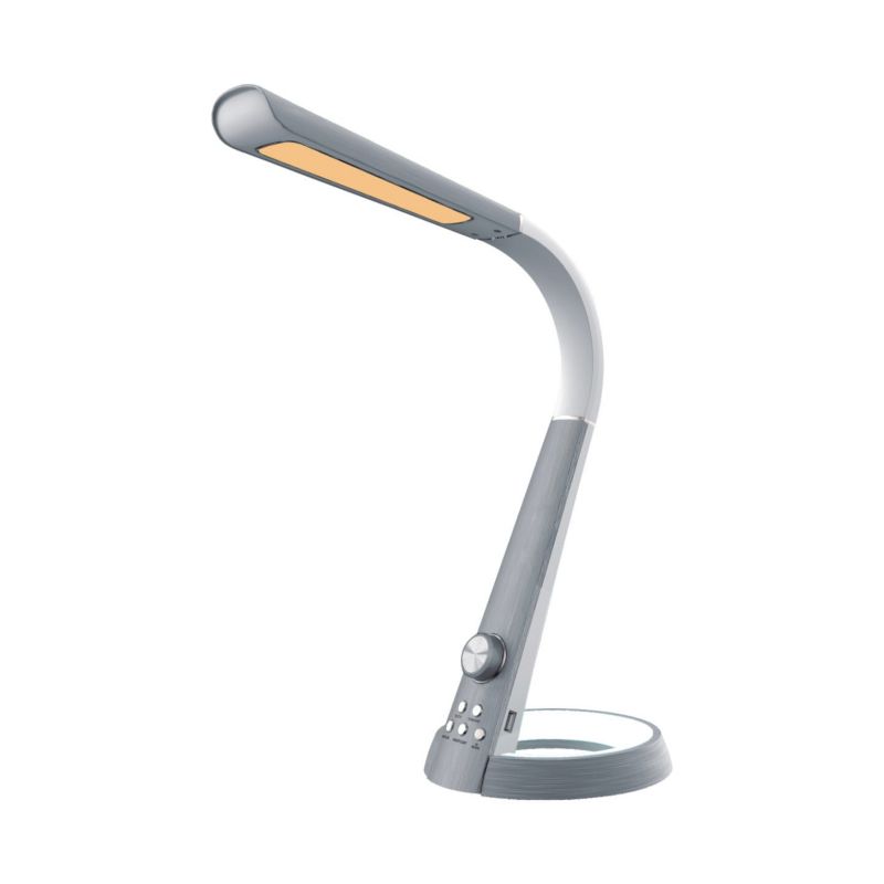 Lampka biurkowa Kaja Berkane srebrno-aluminiowy LED 8W 3000K-6300K 790lm  IP20 wym: 42 x 34 x 18 cm tworzywo sztuczne - 1 szt.