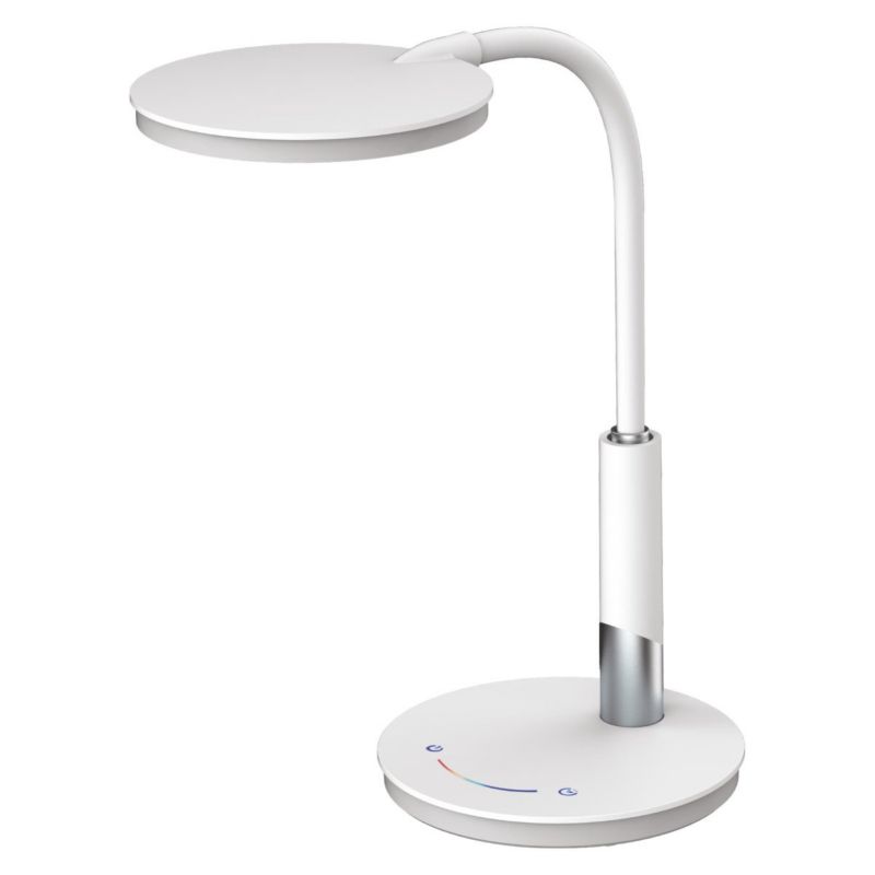 Lampka biurkowa Kaja Dino biało-srebrna LED 10W 4000K 600lm  IP20 wym: 37 x 18 x 18 cm tworzywo sztuczne - 1 szt.