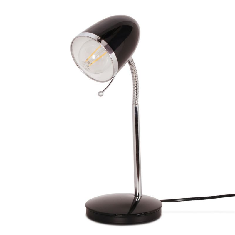Lampka biurkowa Kaja Kajtek czarna-chromowana  1 x E27 x 40W IP20 wym: 36 x 24 x 15 cm metal - 1 szt.