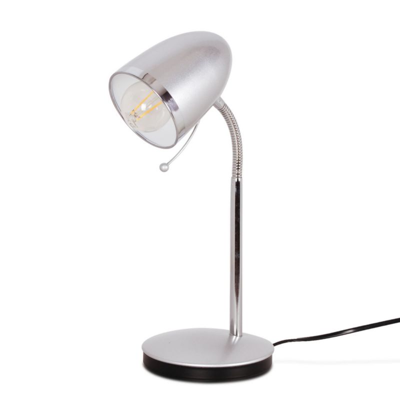 Lampka biurkowa Kaja Kajtek srebrno-chromowana  1 x E27 x 40W IP20 wym: 36 x 24 x 15 cm metal - 1 szt.