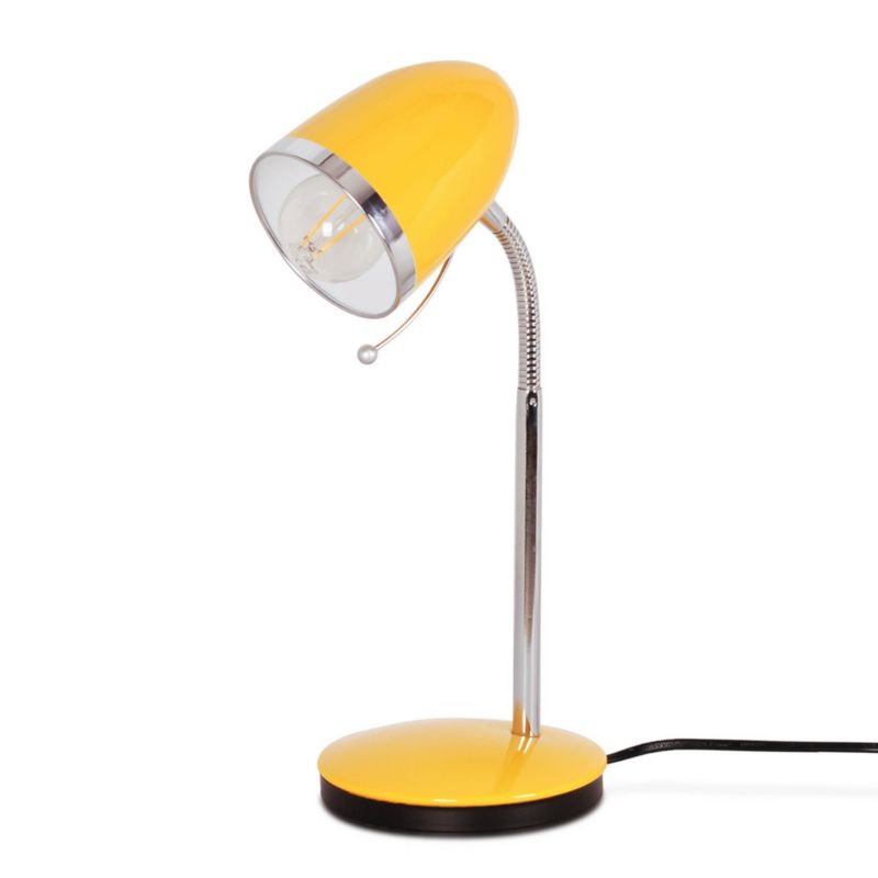 Lampka biurkowa Kaja Kajtek żółto-chromowana  1 x E27 x 40W IP20 wym: 36 x 24 x 15 cm metal - 1 szt.