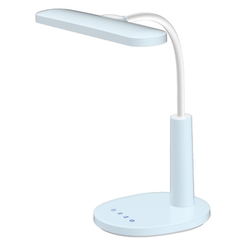 Lampka biurkowa Kaja Milo niebiesko-biała LED 10W 3000K-5700K 530lm  IP20 wym: 37 x 28 x 19 cm tworzywo sztuczne - 1 szt.