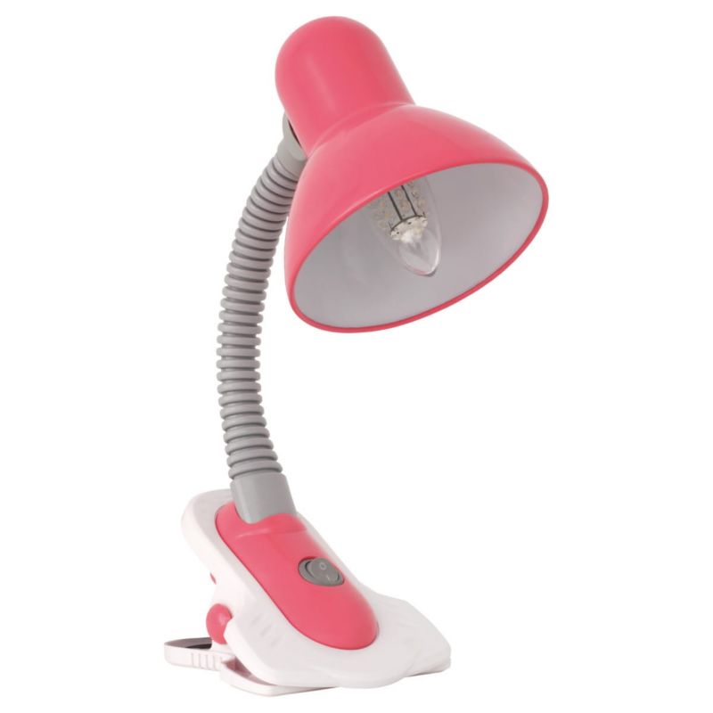 Lampka biurkowa Kanlux Suzi biało-różowa  1 x E27 x 40W IP20 wym: 23 x 12 x 14 cm metal - 1 szt.