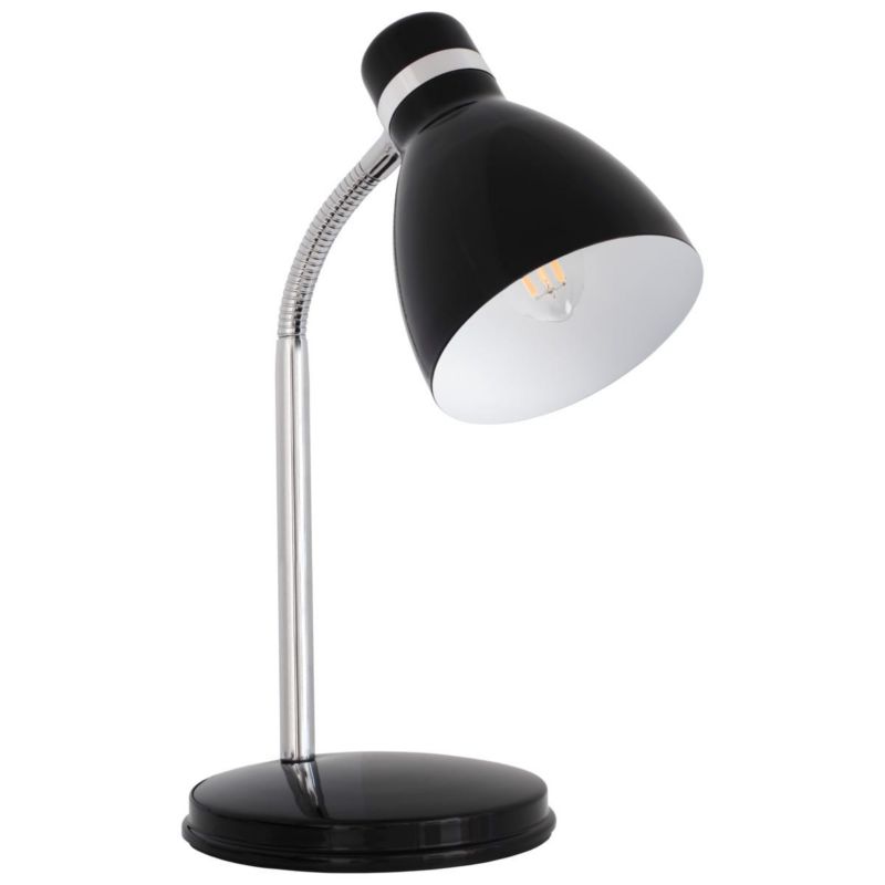 Lampka biurkowa Kanlux Zara chromowana czarna  1 x E14 x 40W IP20 wym: 30 x 15 x 15 cm metal - 1 szt.