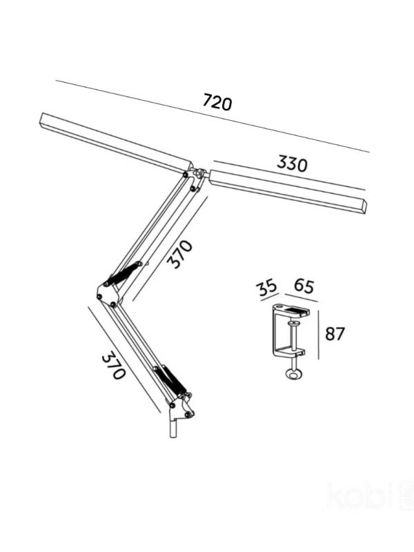 Lampka biurkowa Kobi Led Tenuix Duo czarna LED 28W 3000K-6000K 1400lm  IP20  metal - 1 szt.