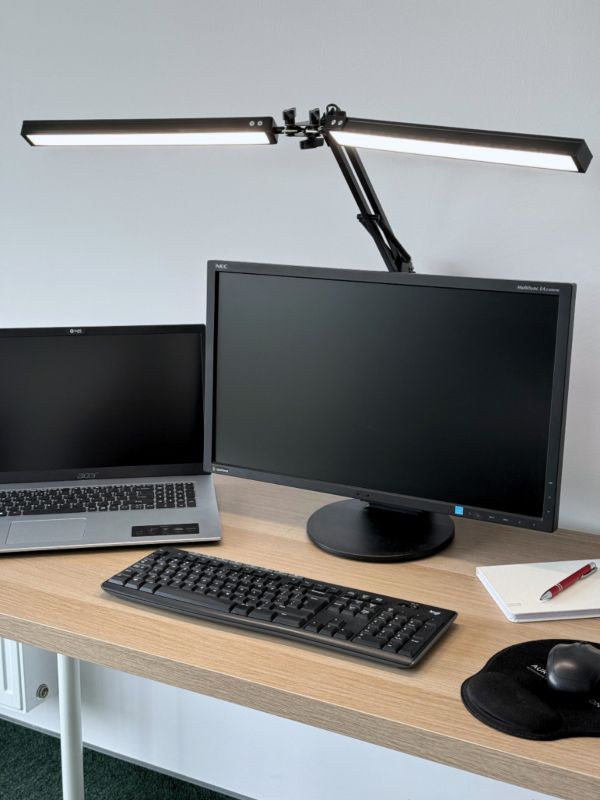 Lampka biurkowa Kobi Led Tenuix Duo czarna LED 28W 3000K-6000K 1400lm  IP20  metal - 1 szt.