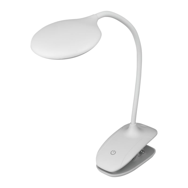 Lampka biurkowa LED DPM z klipsem biała